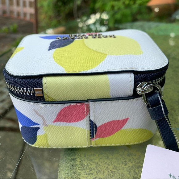 KATE SPADE Cameron Lemon Zest JEWELRY HOLDER! Zip Up Small Case Travel Coord Set - Picture 3 of 6